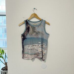 Current/Elliott Scenic Ocean Print Tank in Teal and Sand